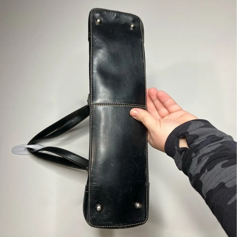 Fossil‎ black leather shoulder bag large size - Image 7