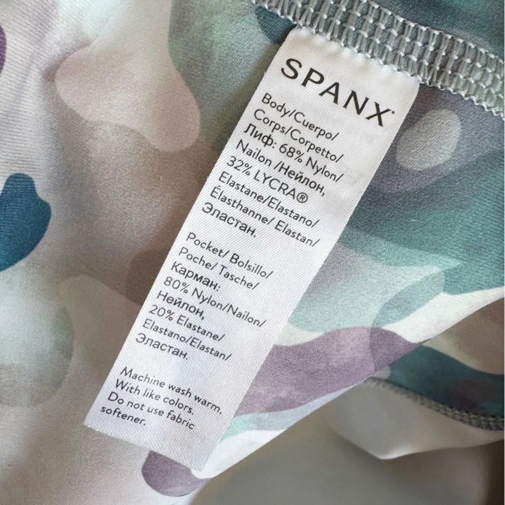 New Spanx Womens Booty Boost Active 7/8 Leggings Painted Camo Size Medium - Image 13
