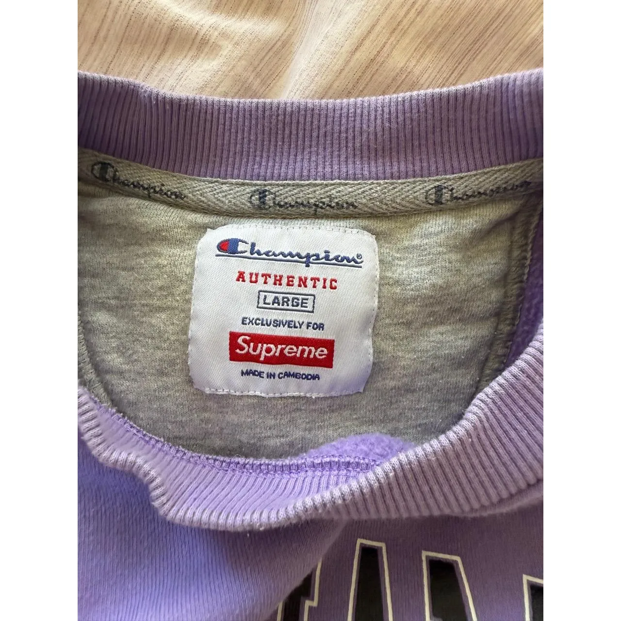 Supreme Champion Purple Stay In School Crewneck Sweatshirt large - Image 3