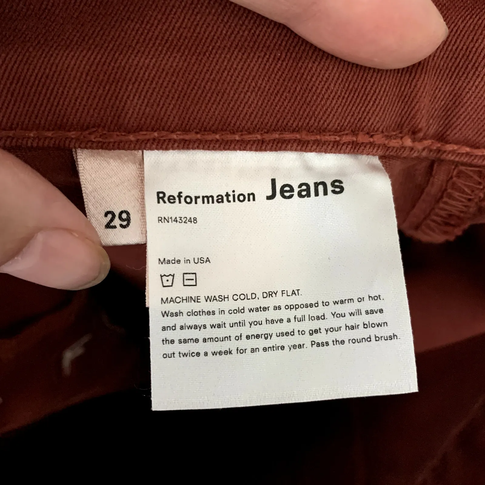 Reformation Alicia Crop Pant Rust Womens Size 29 - Image 13