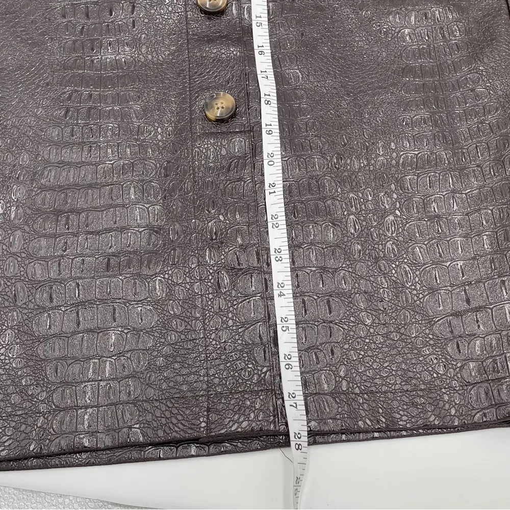 Rachel Comey x Target Brown Faux Crocodile Button Front Pencil Skirt Size 2 - Image 13