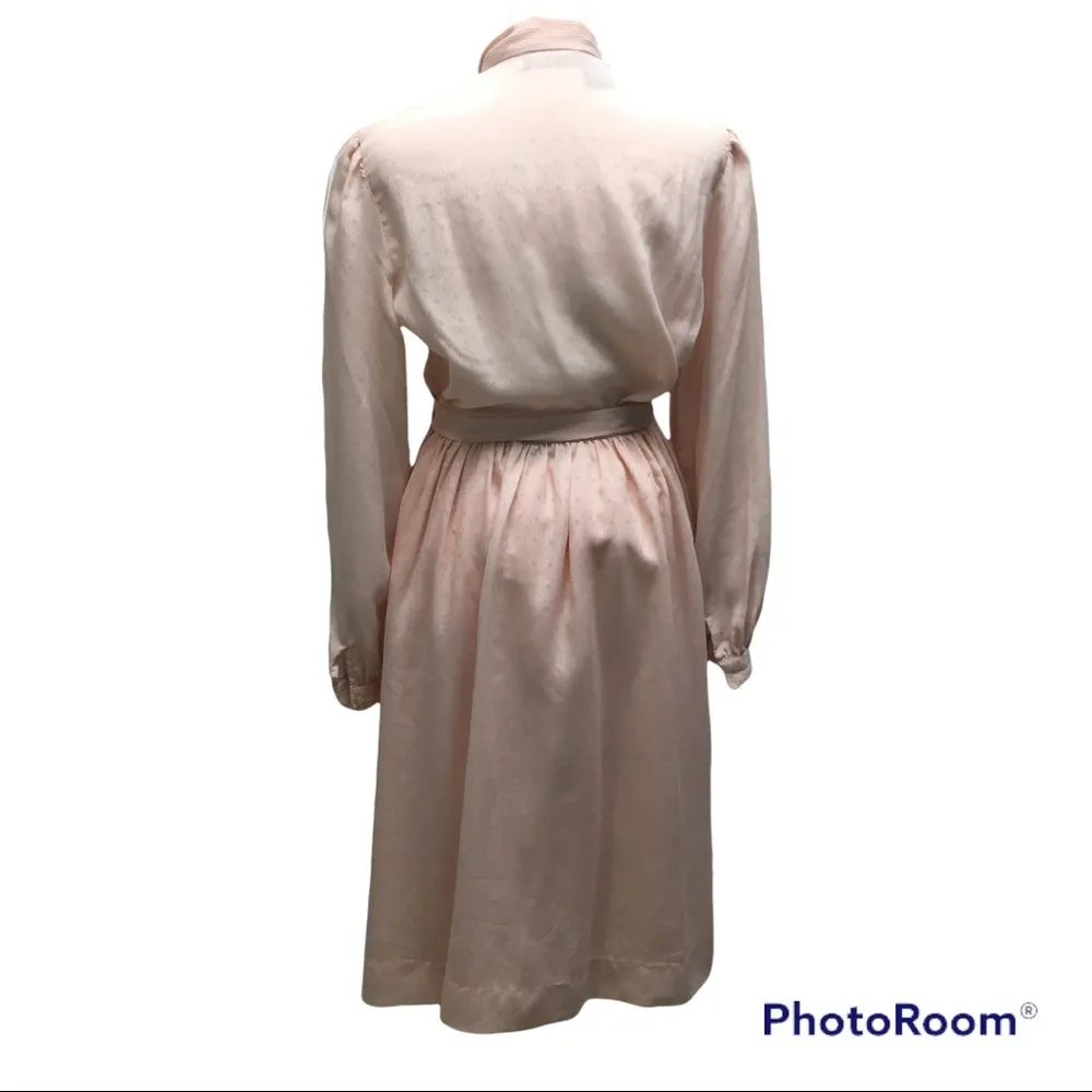 Vintage Breckenridge Pink Tie Blouse and Skirt Set Size 8 - Image 4