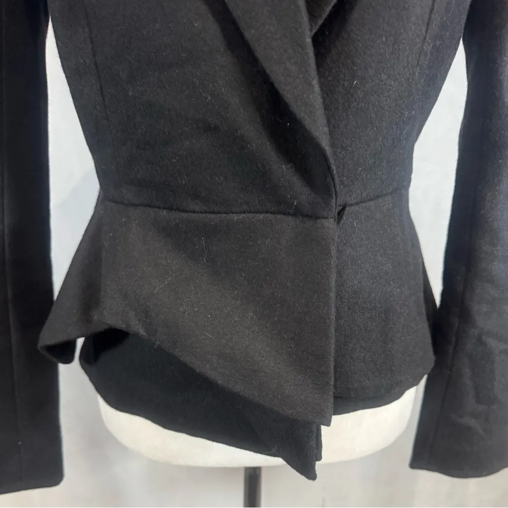 Venus black layered peplum wool power blazer size 4 - Image 2