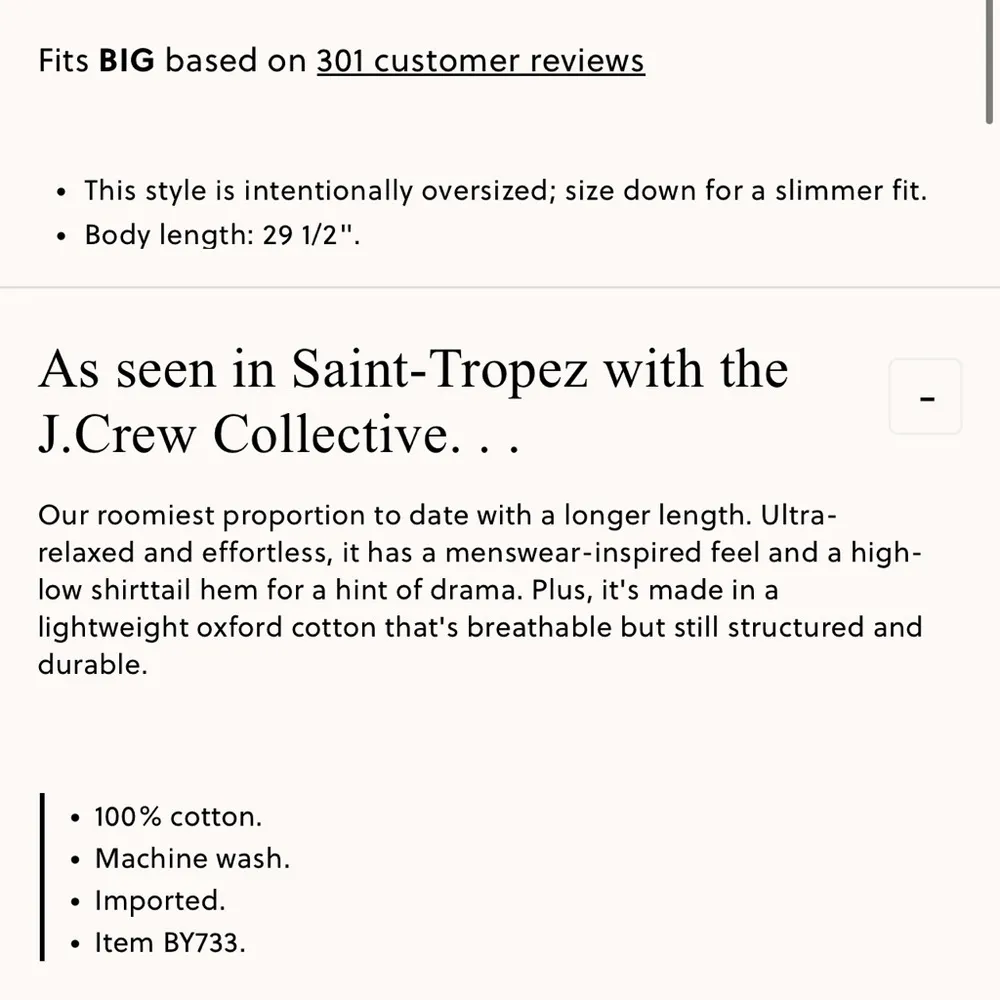 J Crew Étienne oversized shirt in lightweight oxford BY733 - Image 3