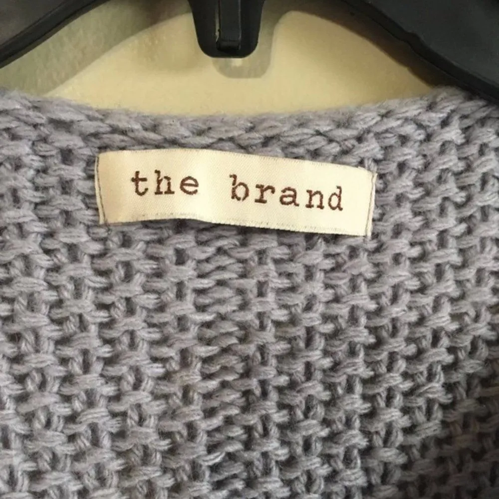 The brand medium grey and cream knit sweater - Image 5