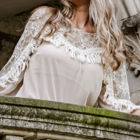 Sheer Lace Tassel Blouse‎ - Image 12