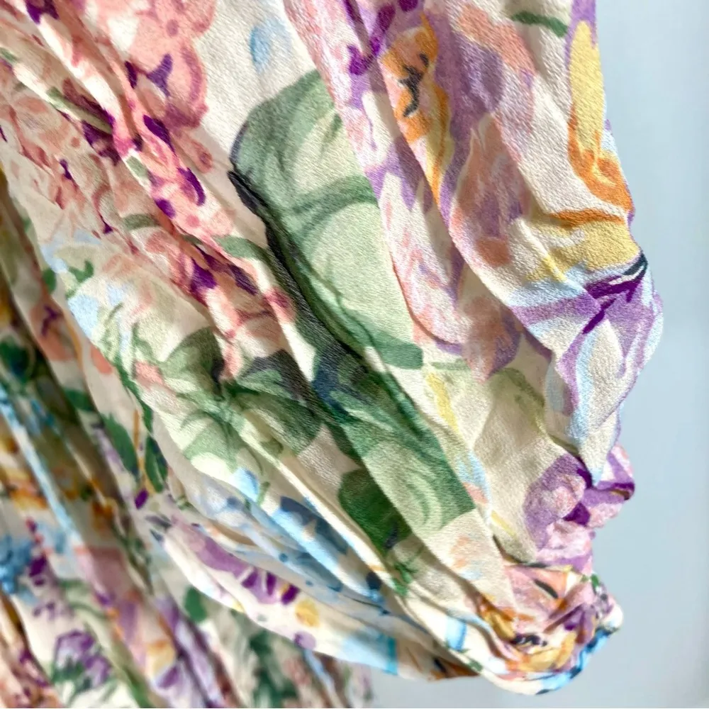 Zimmermann Halliday Floral Gathered Maxi Dress Multi Watercolour US 10 AU 3 NWT - Image 8