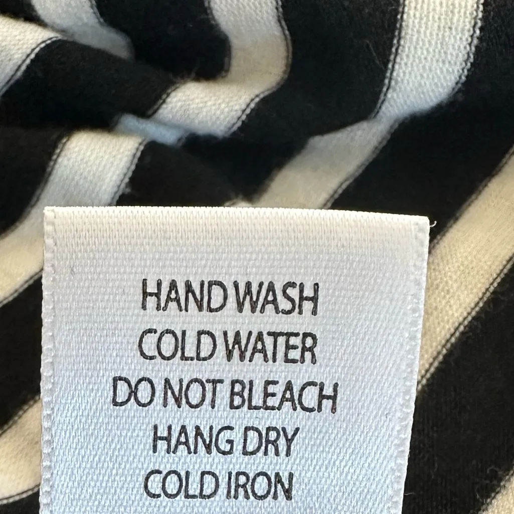 Black & Cream Cutout Back Striped Top. - Image 5