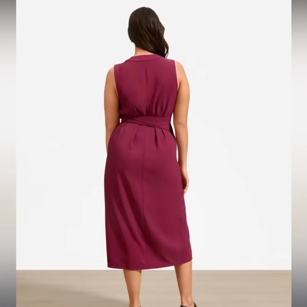 EVERLANE The Japanese GoWeave Sleeveless Wrap Dress Purple 8 - Image 5