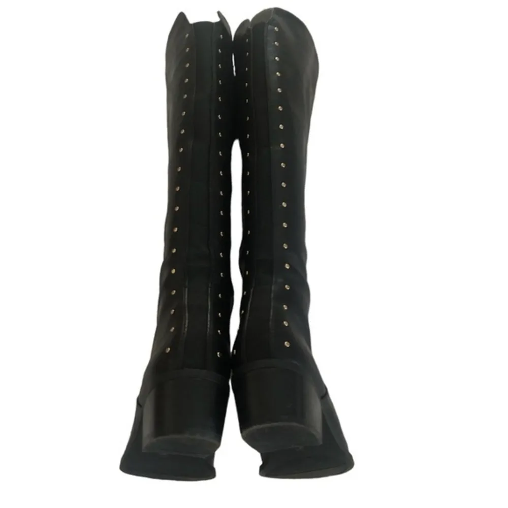 BAR lll VAYLA BLACK PLEATHER VEGAN FAUX LEATHER RIDING BOOTS 6 - Image 2