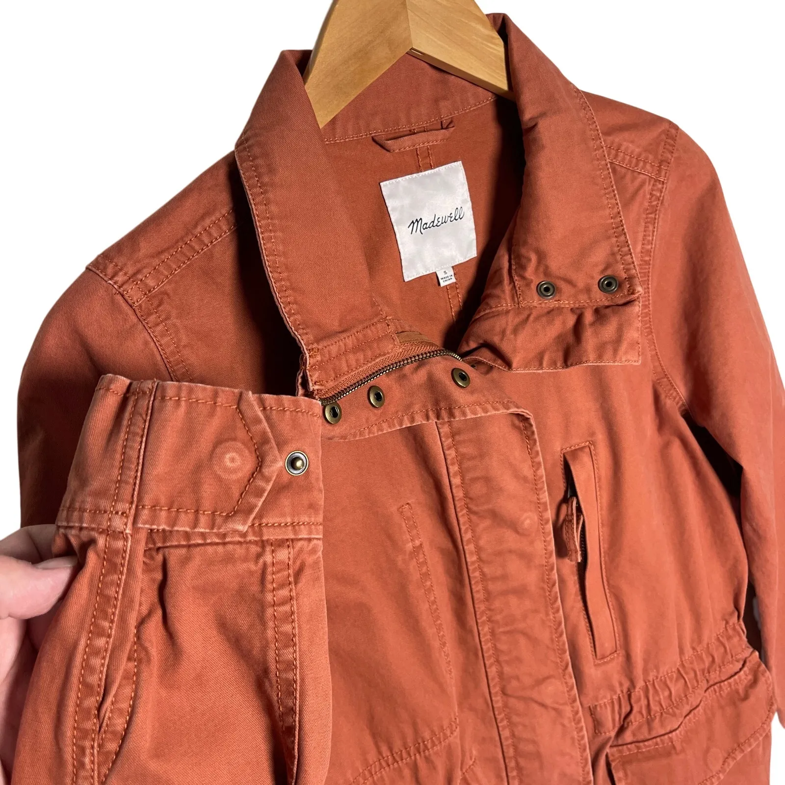 MADEWELL Women’s Utility Safari Jacket Zip and Snap front size small - Image 3