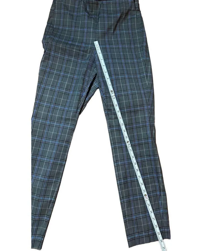 Rag & Bone Simone with Yoke Gray Blue Plaid trouser pants sz 4 - Image 7