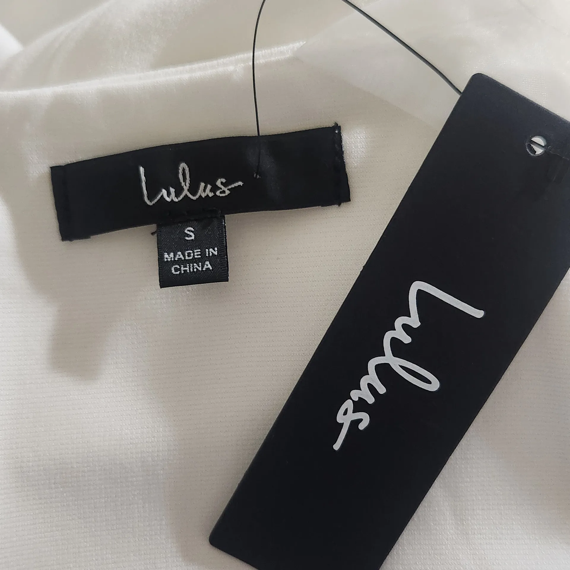 Lulus White Bodycon Midi Dress with Organza Tie Straps NWT Size Small - Image 9