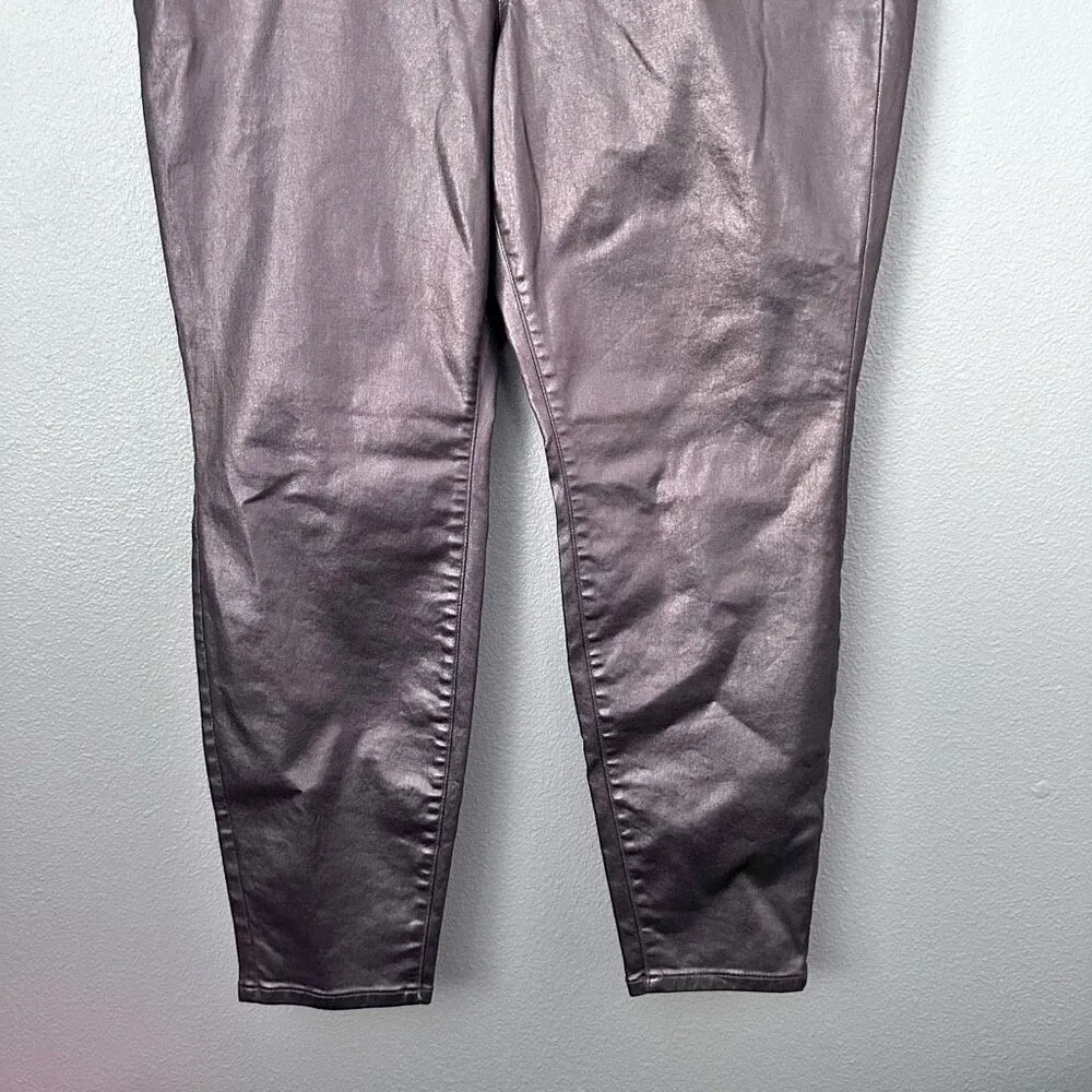 LANE BRYANT | Plus High-Rise Coated Bronze Metallic Jegging Faux Leather | 20 - Image 4