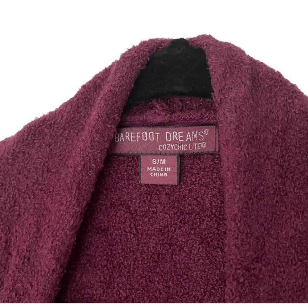 Barefoot Dreams CozyChic Lite Island Wrap Cardigan in Burgundy - Image 3
