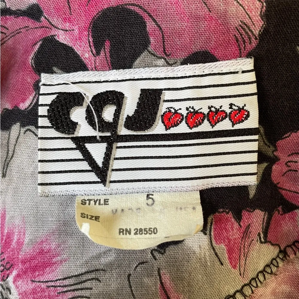 CGJ Vintage 80s Witchy Whimsygoth Artsy Grunge Floral Layered Ruffle Midi Dress Size undefined - Image 6