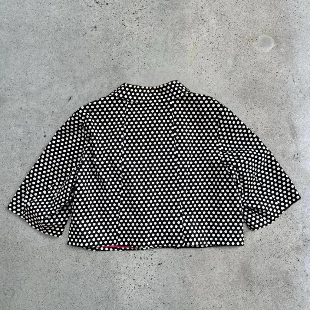 Vintage polka dot button up jacket // plus size... White Size 2X - Image 6