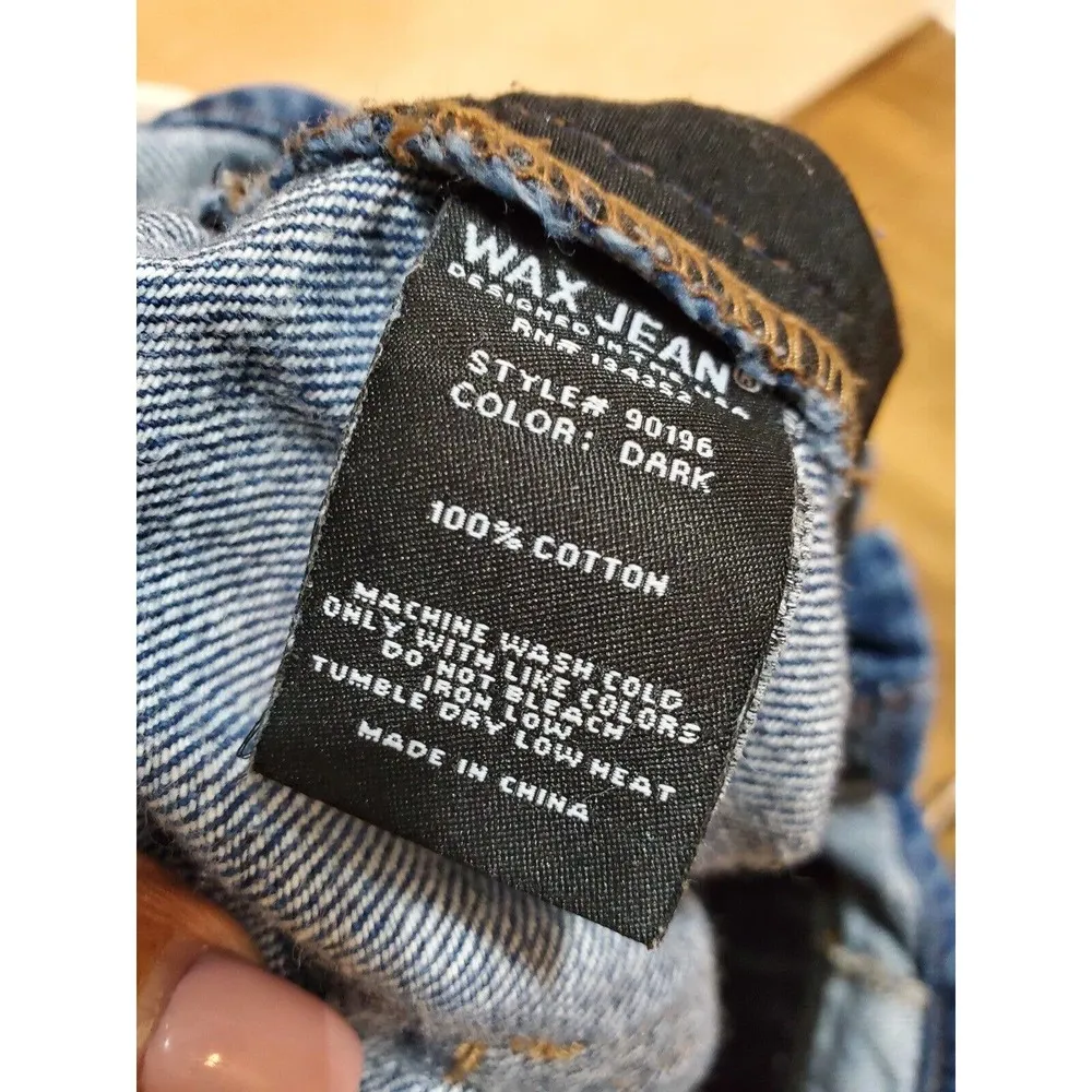 Wax Jean Women's Blue Denim 100% Cotton Casual Push Up Jeans Short Size Small - Image 8
