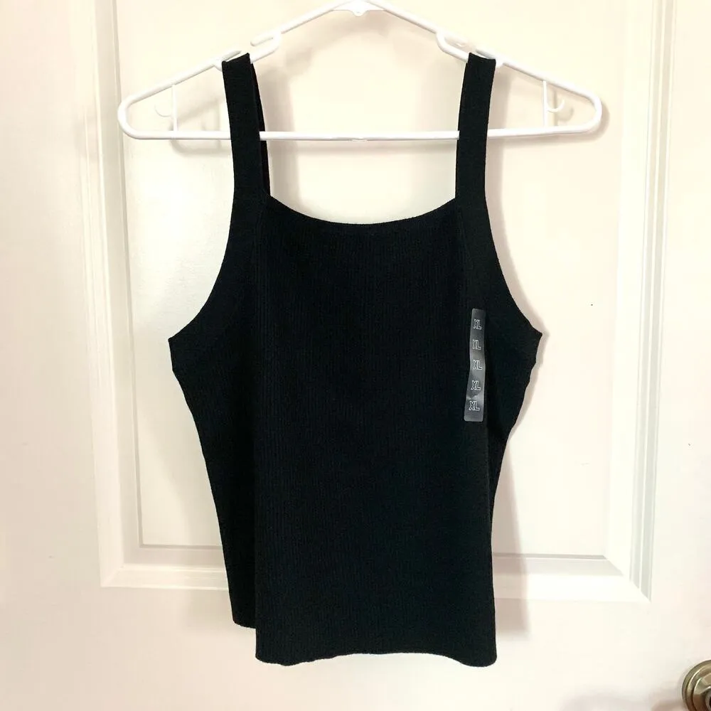Uniqlo Washable Knit Ribbed Camisole Top in Black - Image 5
