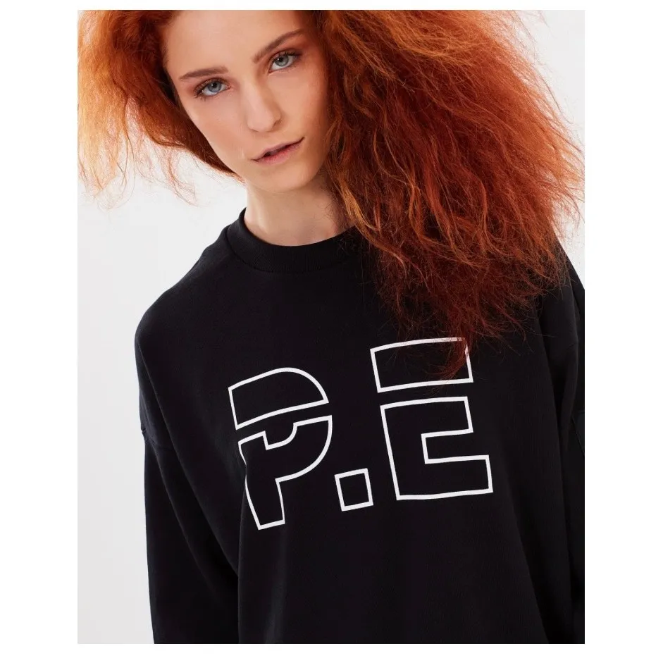 P.E. Nation Heads Up Sweatshirt Size XS Black Oversized Logo Pullover Crewneck - Image 9