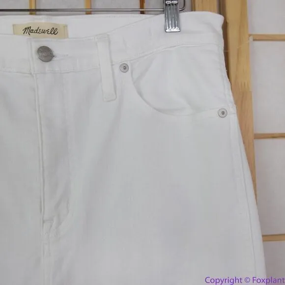 NEW Madewell 10" High-Rise‎ Skinny Jeans in Pure White, 32 - Image 14