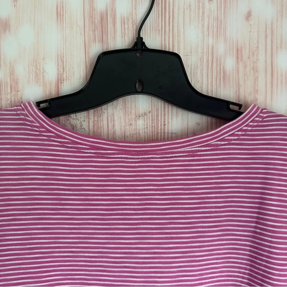 Soft Surroundings Coco Purple Striped Ruffle Hem T Shirt - Image 10
