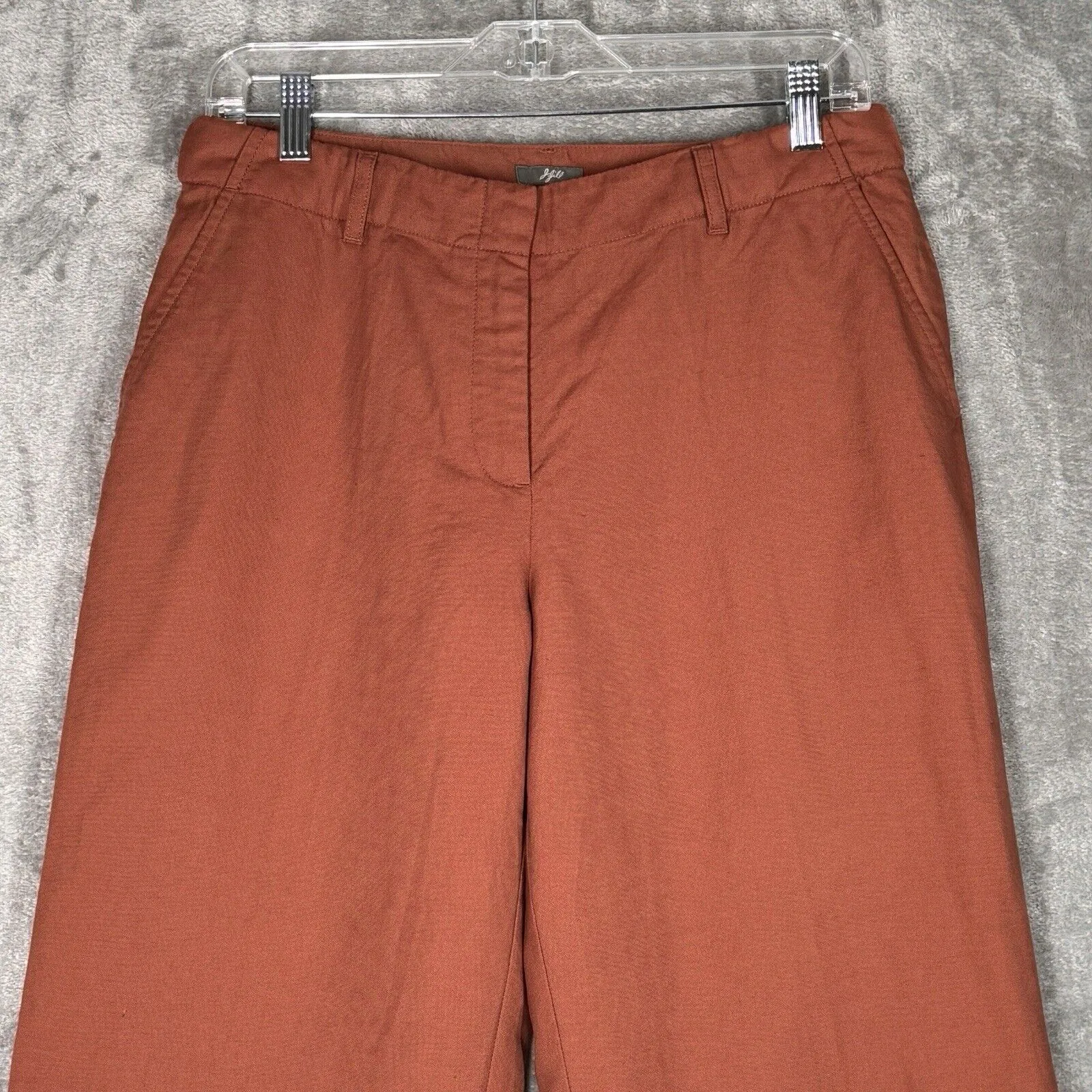 J Jill Pants Womens 8 Brown Wide Leg Linen Cotton Blend Casual Office Minimalist - Image 5