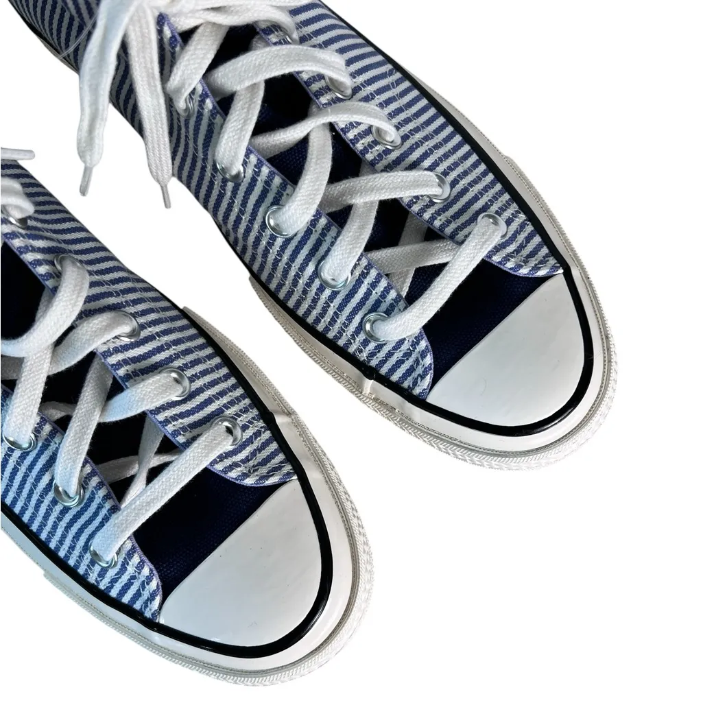 Converse‎ Women’s Chuck 70 High Washed Indigo Hickory Stripes Blue Sneakers 12 - Image 3