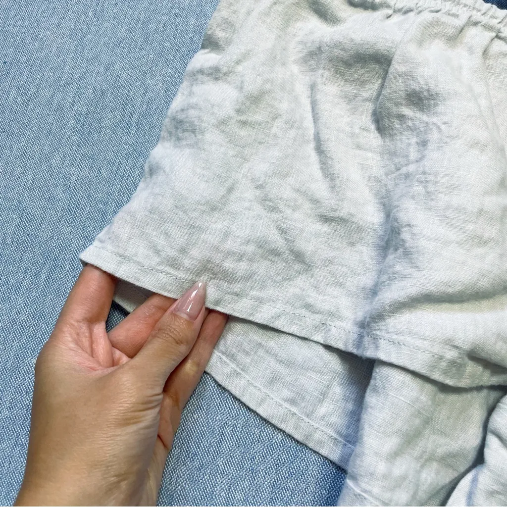 John Galt Mary Lou Linen Shorts in Light Blue - Image 3