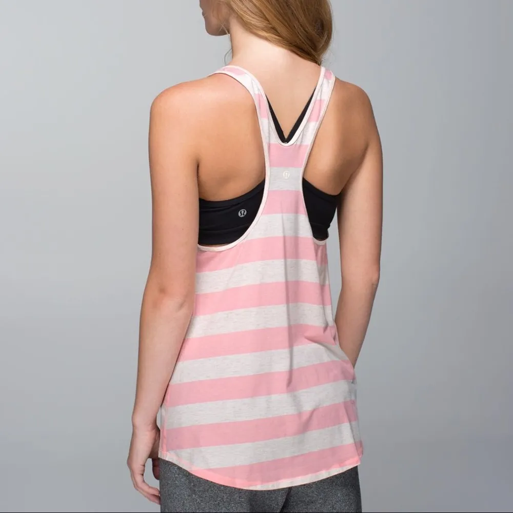 Lululemon Pink striped  OM Racerback Tank - Image 2