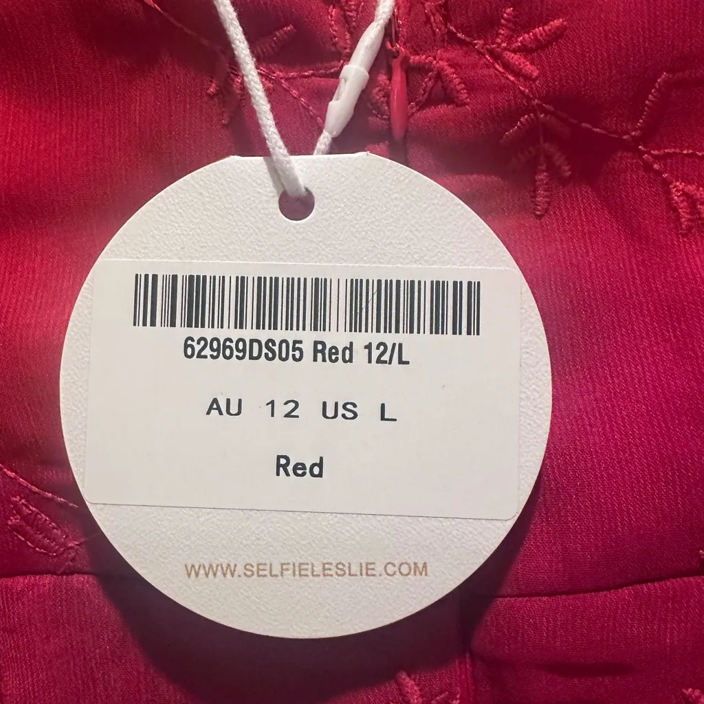 NWT Selfie‎ Leslie Red Mini Aphrodite Molded Bust Embroidered Wrap Dress Large - Image 6