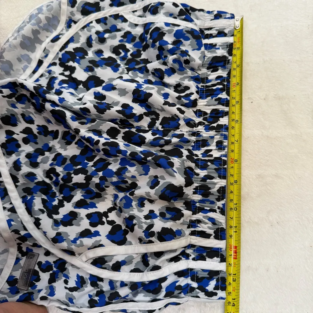 Calvin Klein Women’s Small Shorts Blue Leopard Print Y2K Athleisure Running - Image 11