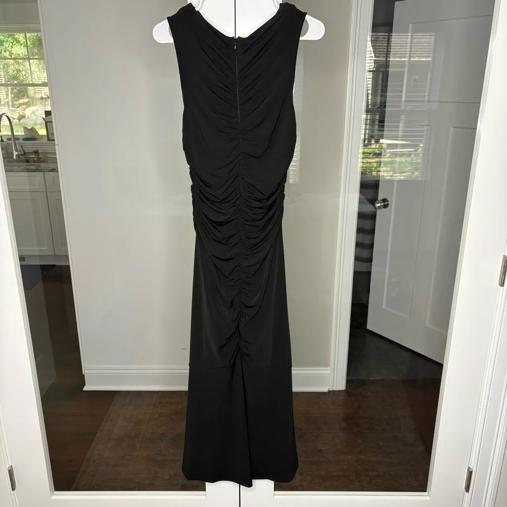 NWT J. Crew Ruched Center-seam Dress Matte Jersey Black - Image 3