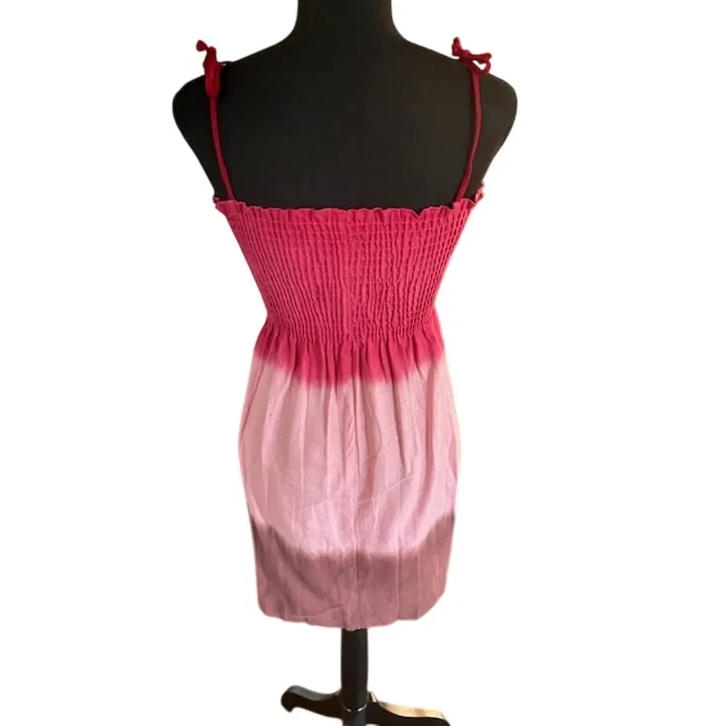 Vintage Y2K Guess Jeans Pink Ombre Smocked Sundress Size L NWT Size L - Image 3
