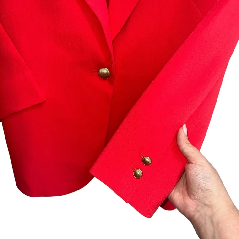NEW NWT L’AGENCE Chamberlain Blazer Jacket In Hibiscus Coral Red - Image 6