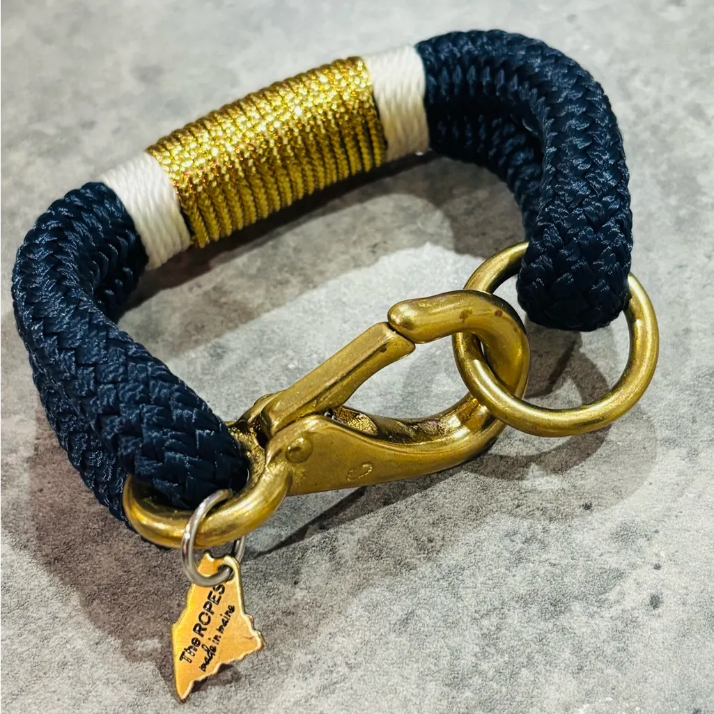 The Ropes Maine Bracelet Navy Blue + Gold - Image 3