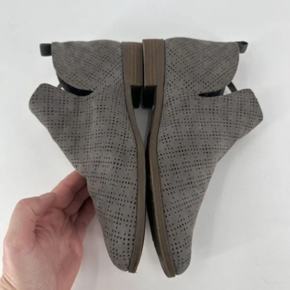 Dr. Scholl’s Gray Faux Suede Ankle‎ Boots Booties Cutout Perforated Size 8M Gray - Image 3