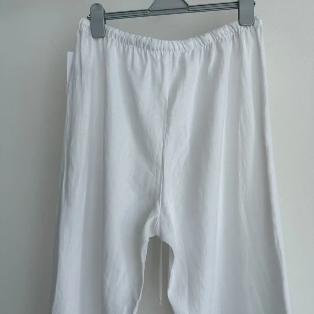 Reformation Linen Pants Womens XL White Olina Flax Coastal Minimalist Quiet Luxe - Image 9