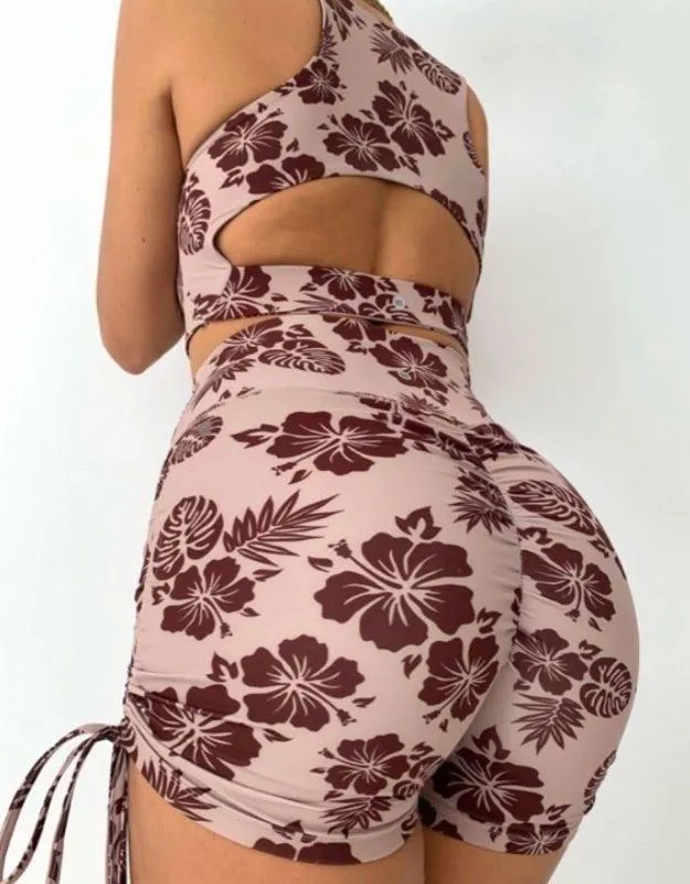 Floral Ruched Shorts - Image 2