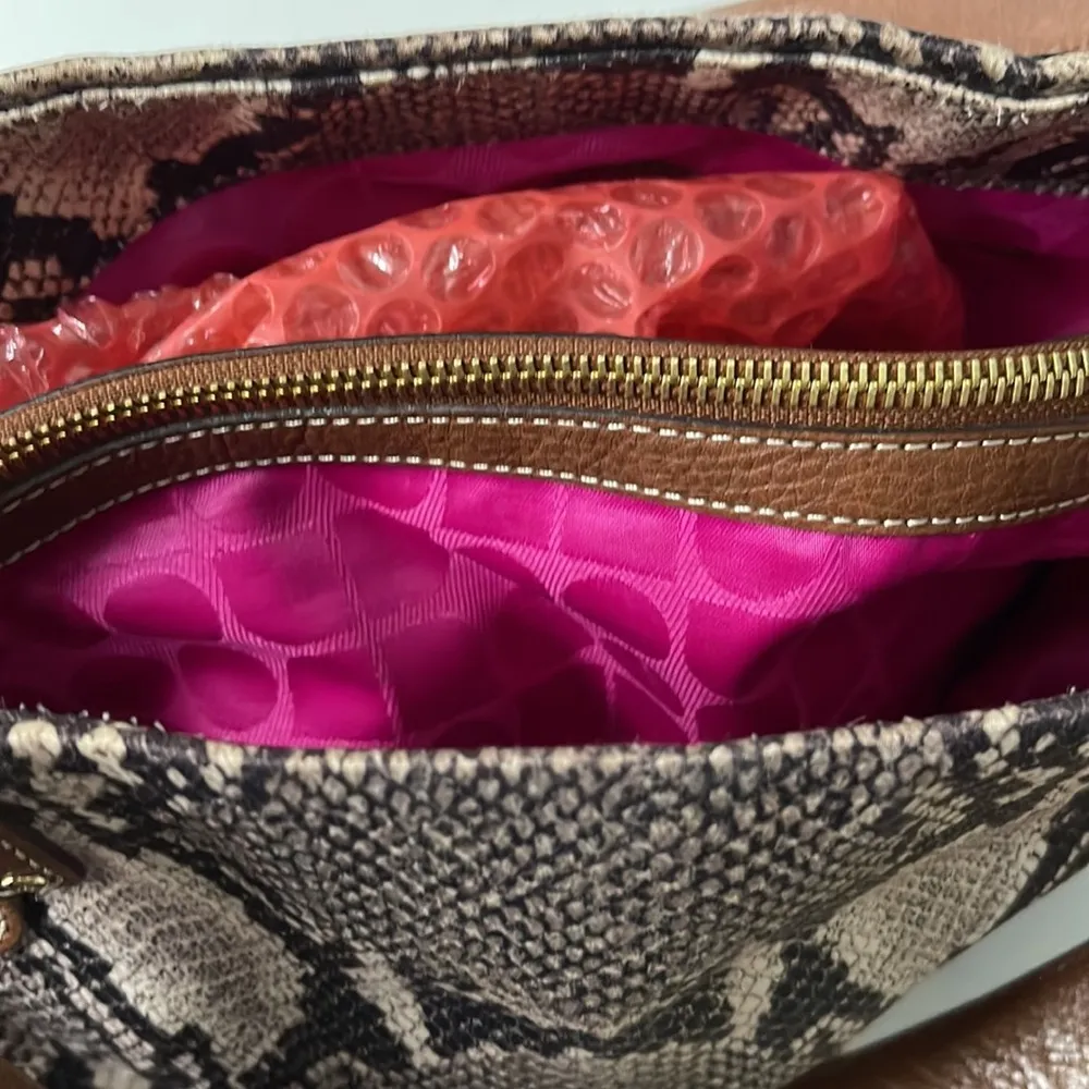 EUC Kate Spade Python Triple Entry Shoulder Handbag Tote - Image 6