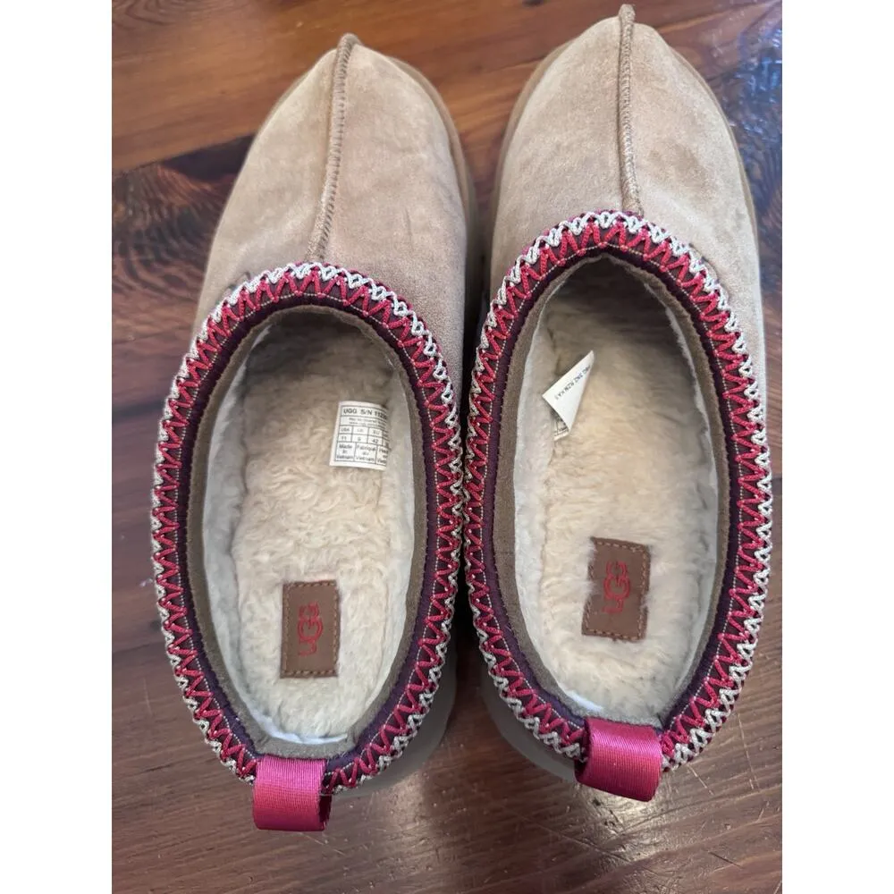 UGG Uggs Women's Tazz II Chestnut Leather Platform Lined Slippers US Size 11 - Image 16