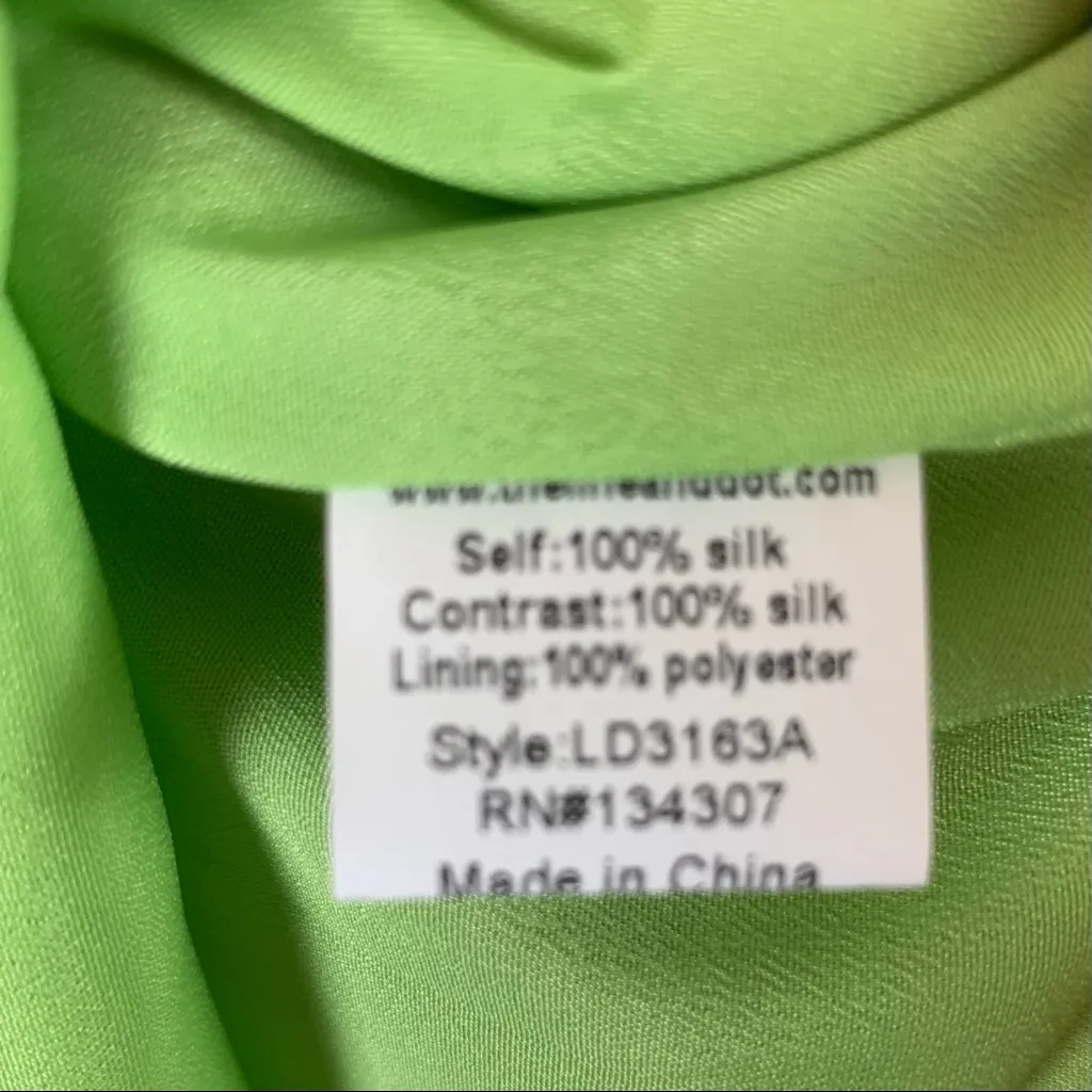 Line & Dot Silk Sheath Dress Small Chartreuse Green Blue Pockets NWT - Image 7