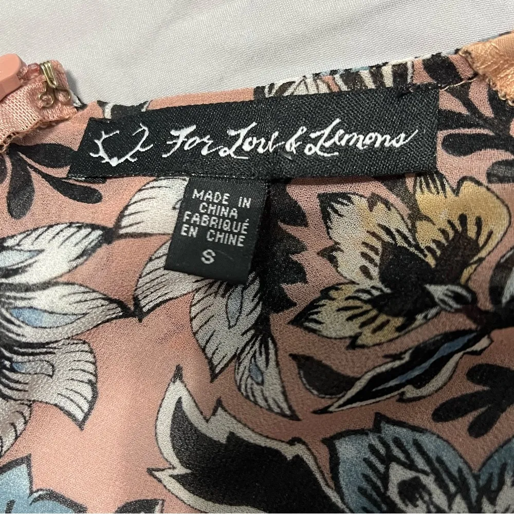 For Love and Lemons Blush Paisley Long Sleeve Gracie Dress Size Small - Image 4