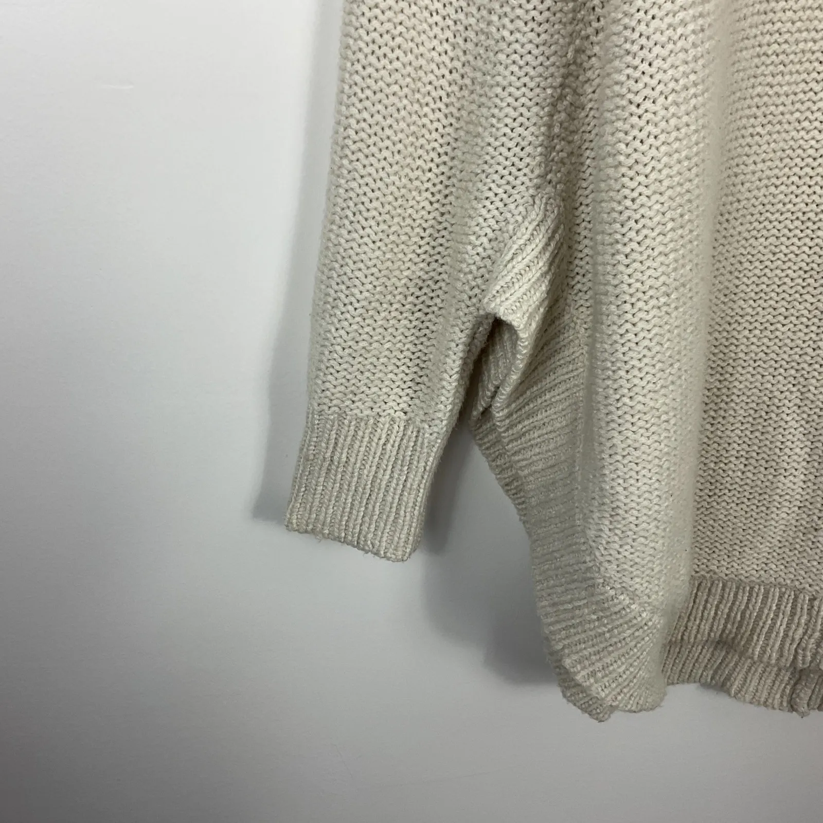 Guinevere Beige Wool Alpaca Blend Batwing Sweater Top Womens M Size M - Image 2