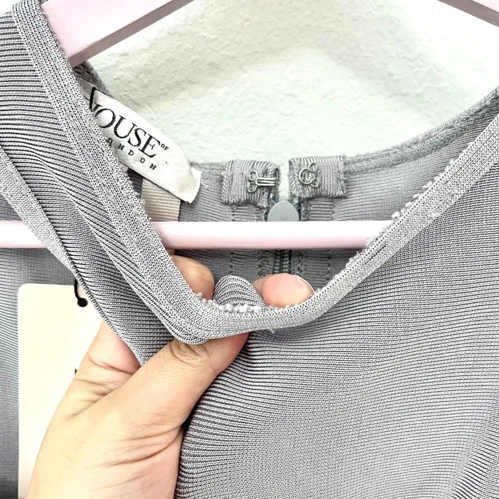 NWT House of CB Inka Grey 90's Inspired Dress Size M - Image 5