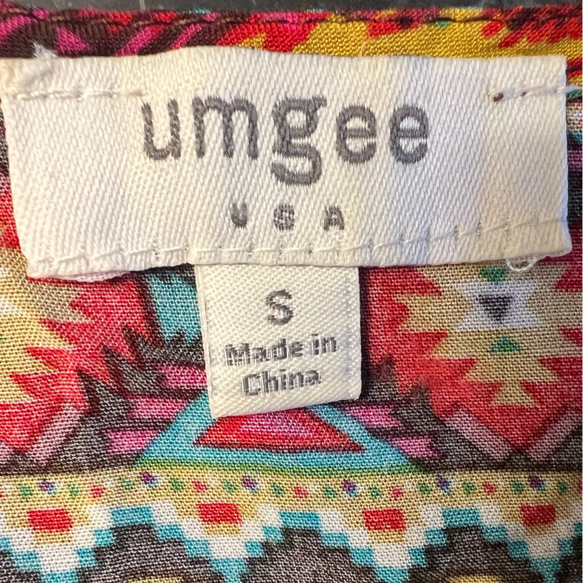 Umgee Bohemian Multicolor Patterned Long Blouse Sz S - Image 4