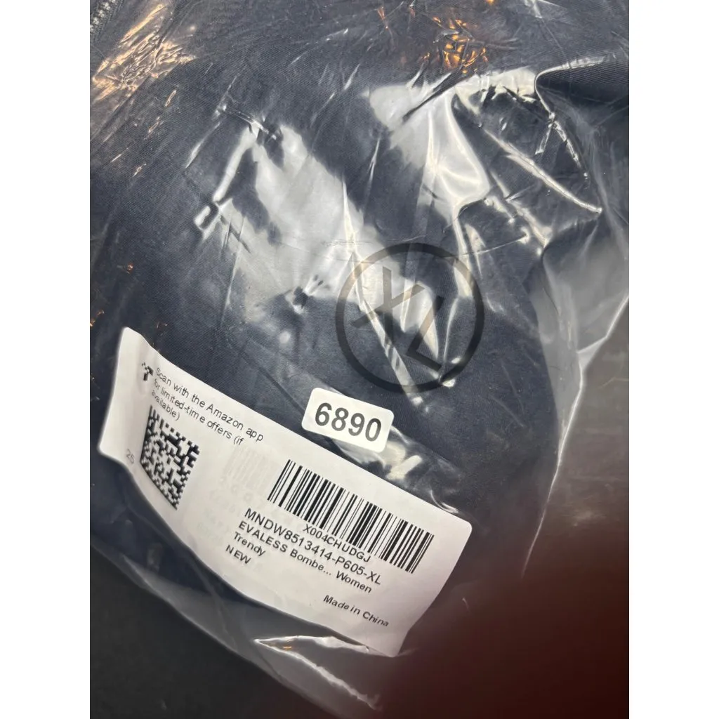 QQQ Womens black Bomber Jacket With Zipper Closure - Image 4