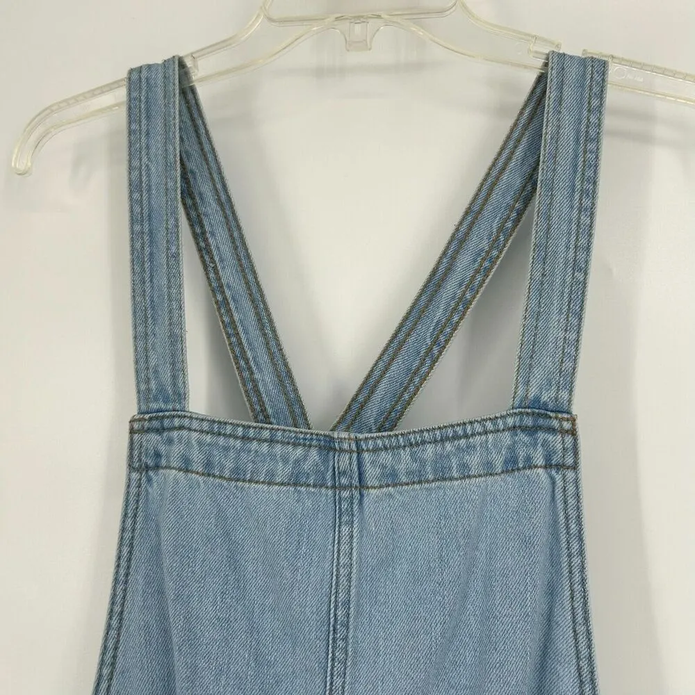 Universal Thread Denim Overall Dress Jumper Light Wash Pockets Sleeveless Sz XL - Image 3