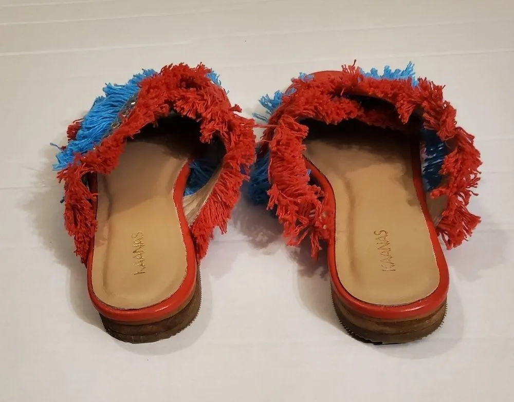 NWOT! Johnny Was $348 Kaanas Ibiza BOHO Frayed Sandals 6 - Image 8