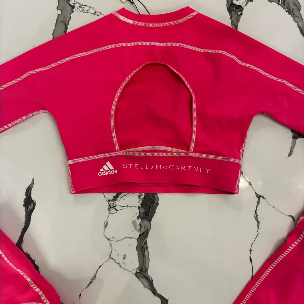 Stella McCartney Pink Athletic Crop Top and leggings set XS NWT - Image 9